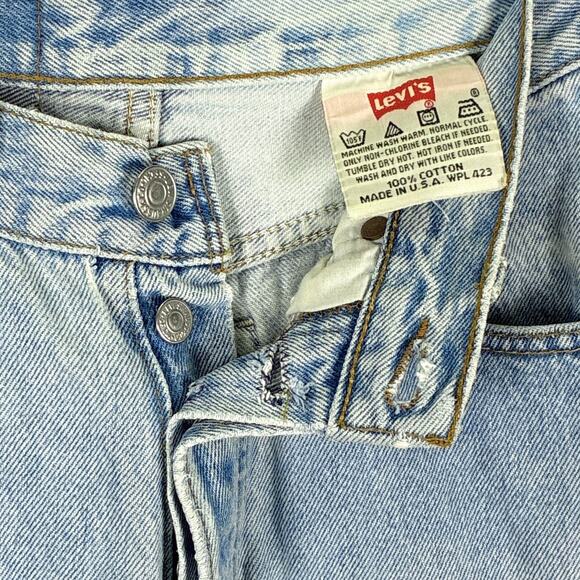 VTG 90s Levis 501 Jeans Women 5 Short (26x29) Button Fly Distressed Faded USA - Picture 10 of 12